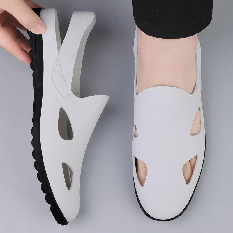 New summer general Doudou men's shoes outdoor lazy one-pedal men's daily casual leather shoes driving shoes