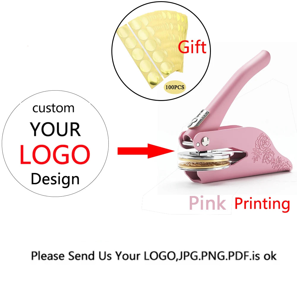 Customized Book Embossed Stamp Personalized Custom LOGO Embosser Seal Wedding Invitation Library Customize Embossing Paper Stamp