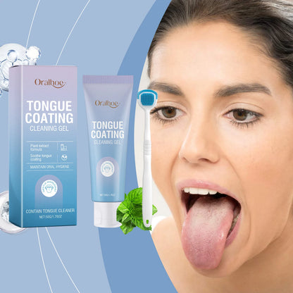 Tongue Cleaning Gel Set Bad Breath Inhibit Oral Bacteria Long Lasting Freshness Home Mouth Odor Eliminator Paste Toothbrush Kit