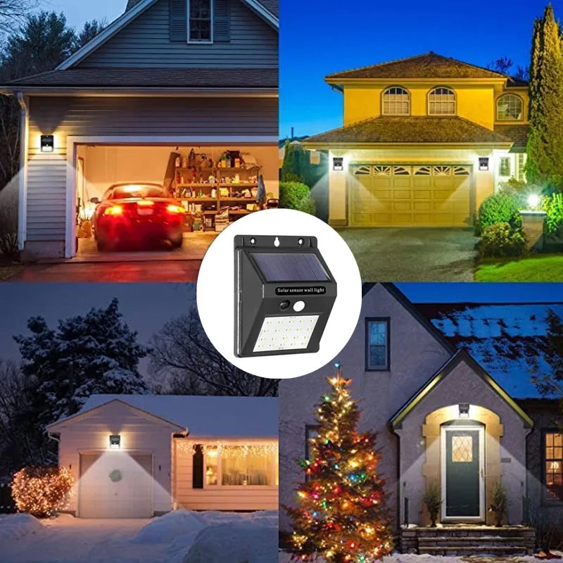New LED Sensor Solar Wall Lamp 40 Lamp Beads Outdoor Waterproof Garden Courtyard Decorative Lamp Street Corridor Emergency Lamp