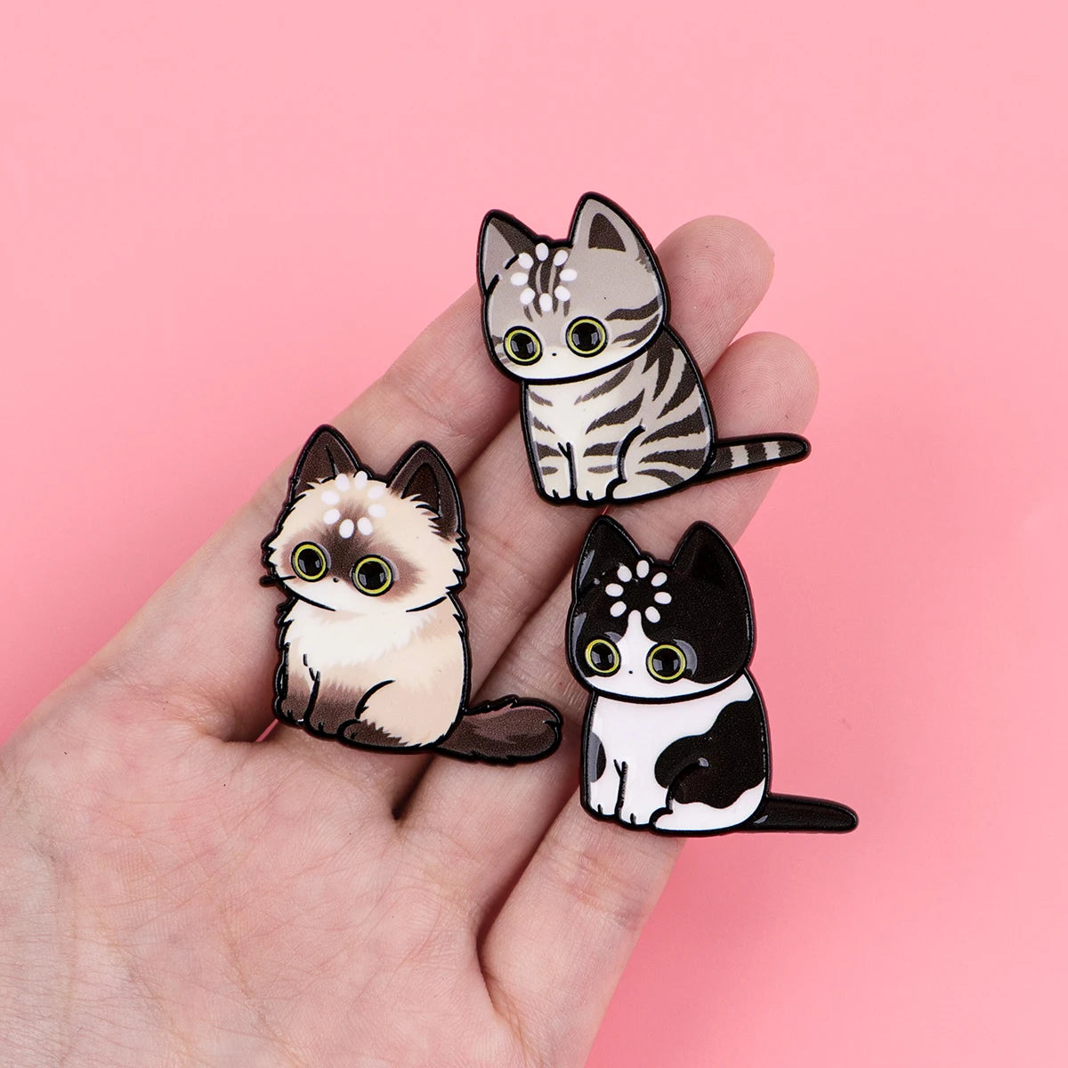 "Loading" Black Cat Enamel Pin Cute Brooch Pines Lapel Pins Badge on Backpack Clothing Accessories Animal Jewelry Friends Gifts