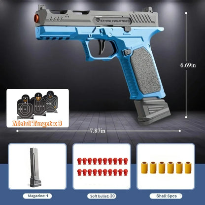 G17 Shell Throwing EVA Safety Soft Bullet Toy Gun with Blowback for Outdoor Continuous Firing Shooting Game Christmas Gift