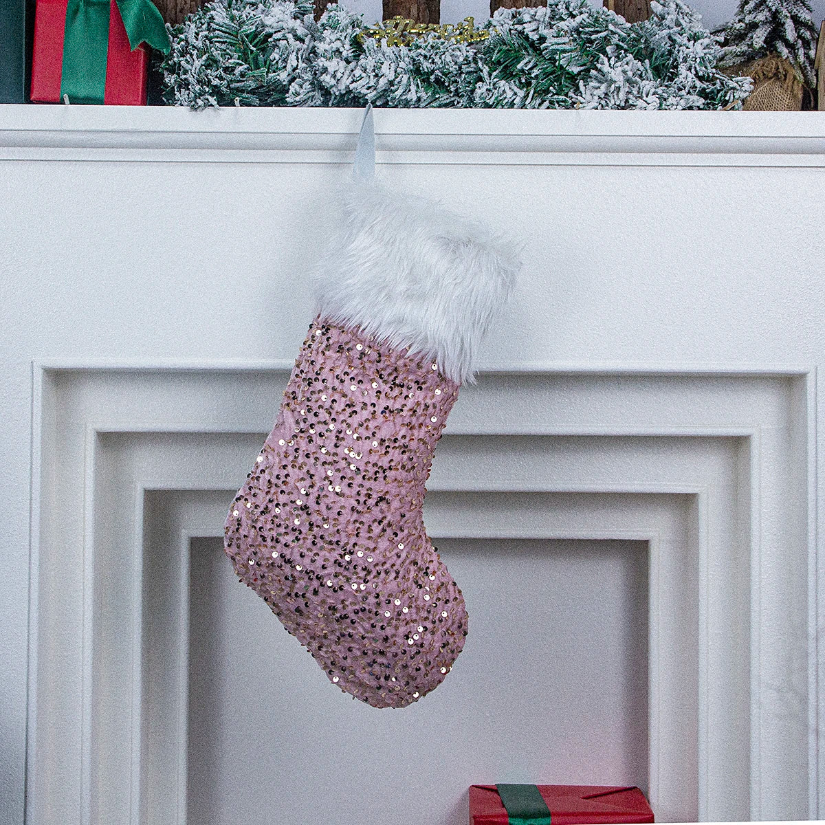 Christmas stocking festival decorations sequins 26-letter Christmas tree ornaments gift bag socks hotel party supplies
