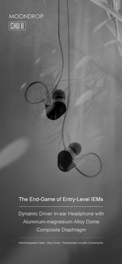 MOONDROP CHU II Wysokowydajne słuchawki douszne IEM z dynamicznym przetwornikiem i wymiennym kablem