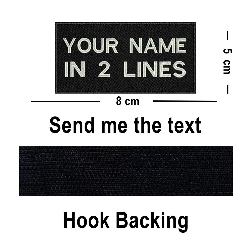 Custom Big Size Patches Personalized Name Embroidered Patch Stripes Badge Emblems Iron On Or Hook Loop Applique For Clothes