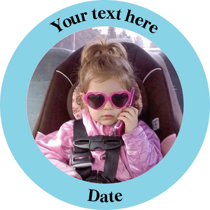 Custom Photo Stickers Personalized Waterproof Round Text Labels Custom Image Birthday Party Gift Wrapping Decor DIY Souvenir Kit