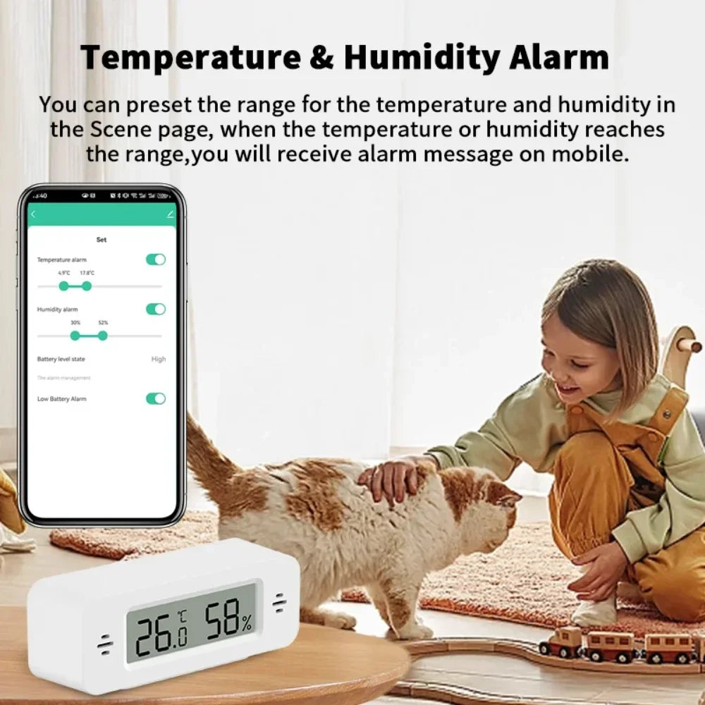 Tuya Zigbee 3.0 Temperature Humidity Sensor Mini Thermometer APP Remote Control WorkWith Yandex ZHA Zigbee2MQTT SmartLife Alexa