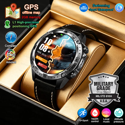 Smart Watch Men GPS Track 30 meters Swim Waterproof  Sports Fitness GPS Precise Positioning Offline Map 2GB Memory Smart Watchs