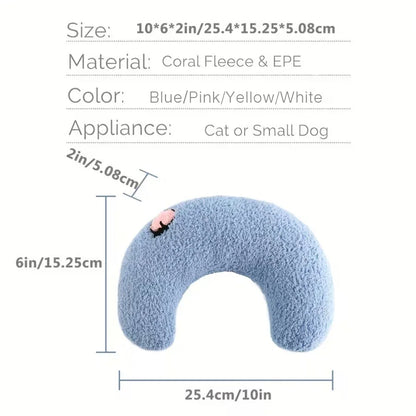 Cute Dogs Cats Little Pillows U-Shaped Neck Protector Pets Deep Sleep Pillow for Puppy Kitten Soft Fluffy Calming Toys Washable