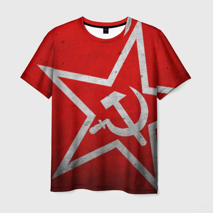 Retro Soviet CCCP 3D Print Sport Moisture-wicking Breathable Men T-shirt Harajuku Street Casual Trend Daily Comfort Short-sleeve