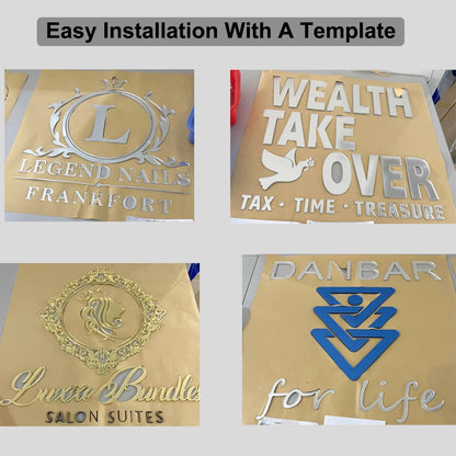 Customized 3D Business Logo Sign Laser Cut Acrylic Logo Wall Mounted Name Sign Beauty Salon/Office/Shop/Home/Dental/SPA Decor