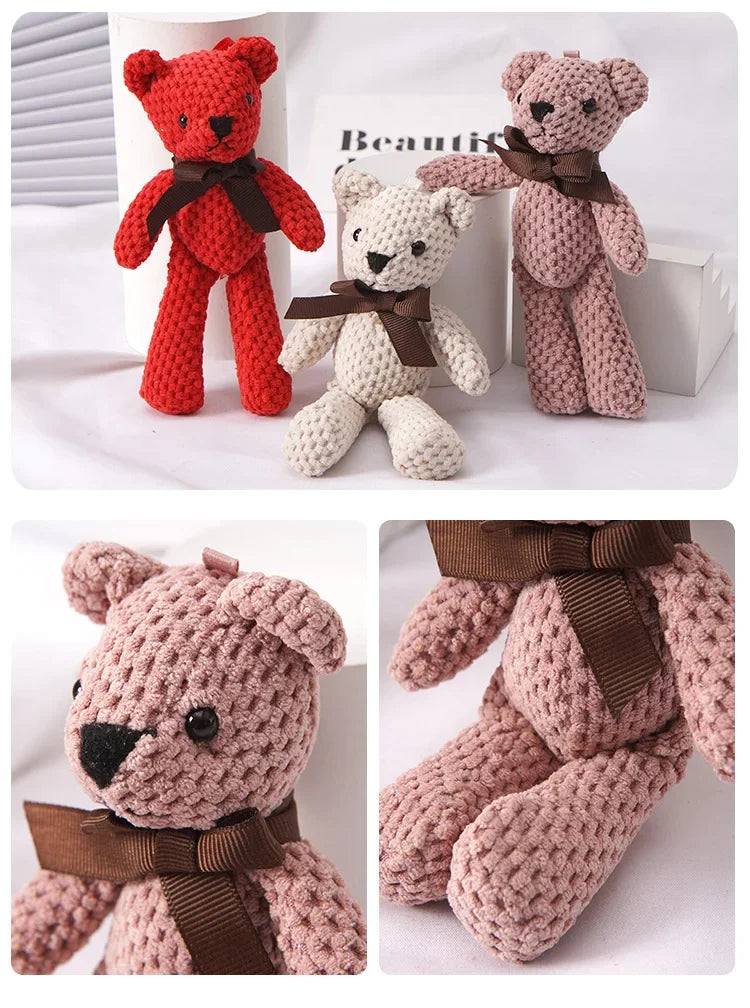 16cm Soft Stuffed Pineapple Bear Plush Toys Mini Teddy Bear Dolls Toy Small Gift for Party Wedding Keychain Bag Pendant Toy Gift