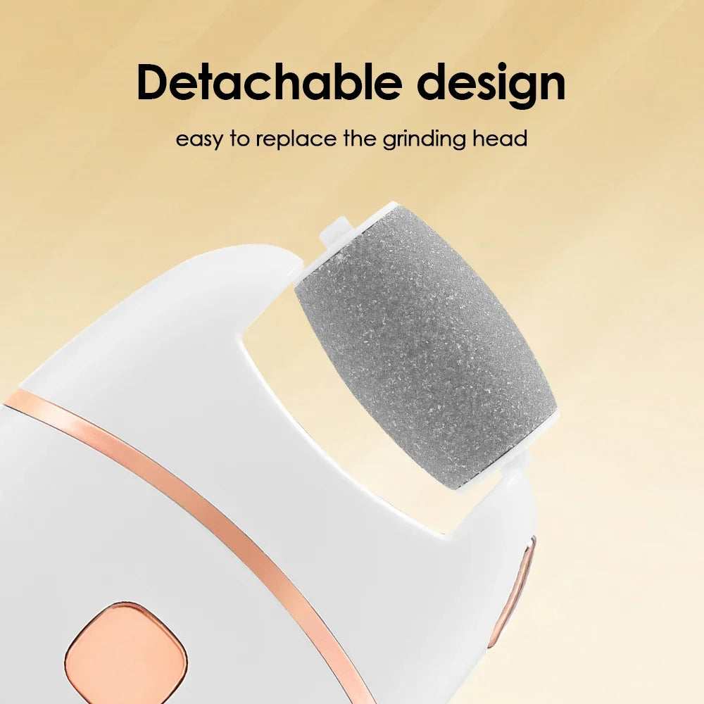 Rechargeable Electric Foot Grinder for Thick Faux Leather USB Personal Care Tool with Interchangeable Heads Grooming Tool