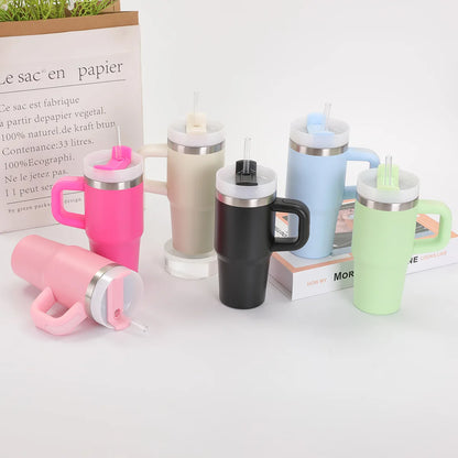 14oz Car Mug with Handle Double-layer Vacuum Coffee Cup Portable Sport Water Bottle 304 Stainless Steel Travel Thermal Cup