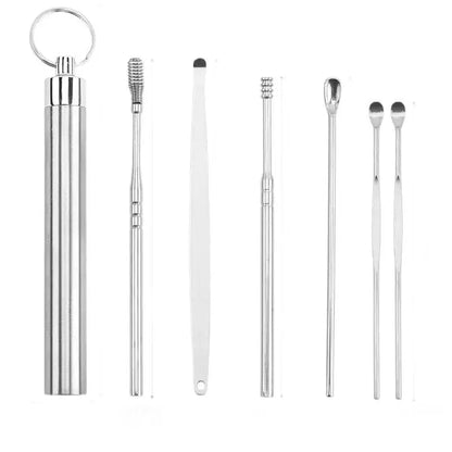 * New Sale 10Pcs/set Ear Wax Pickers Stainless Steel Earpick Wax Remover Care Ear Clean Tool Easy Carry