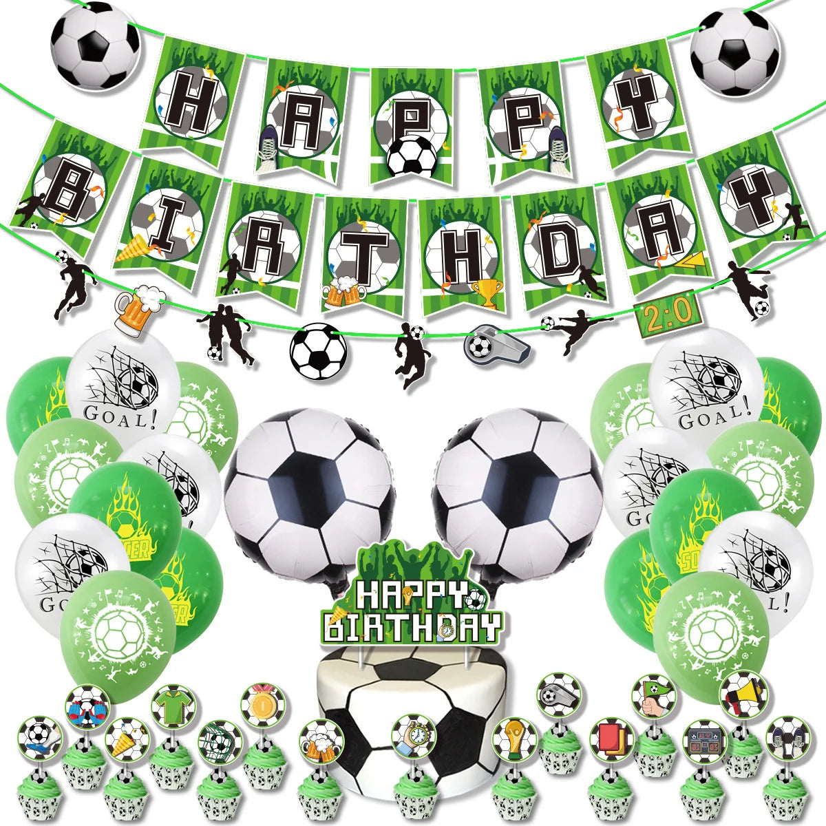 Football Birthday Decoration Party Supplies Tableware Balloons Set Candy Gift Boxes Football Birthday Gifts Kids Birthday Favors