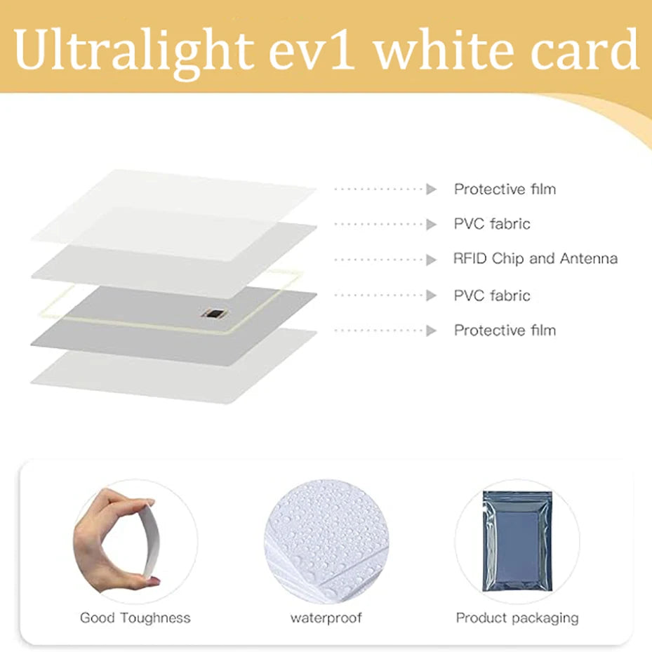 13.56mHz Ultra Light EV1 48 Byte Blank NFC Smart Card,for YOTO Mini Game Card