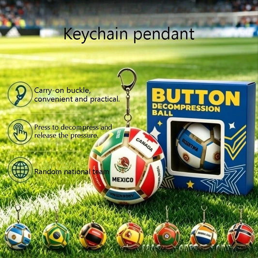 Decompression Keychain Fingertip Football Pinch Music Button Small Gift Million Flag
