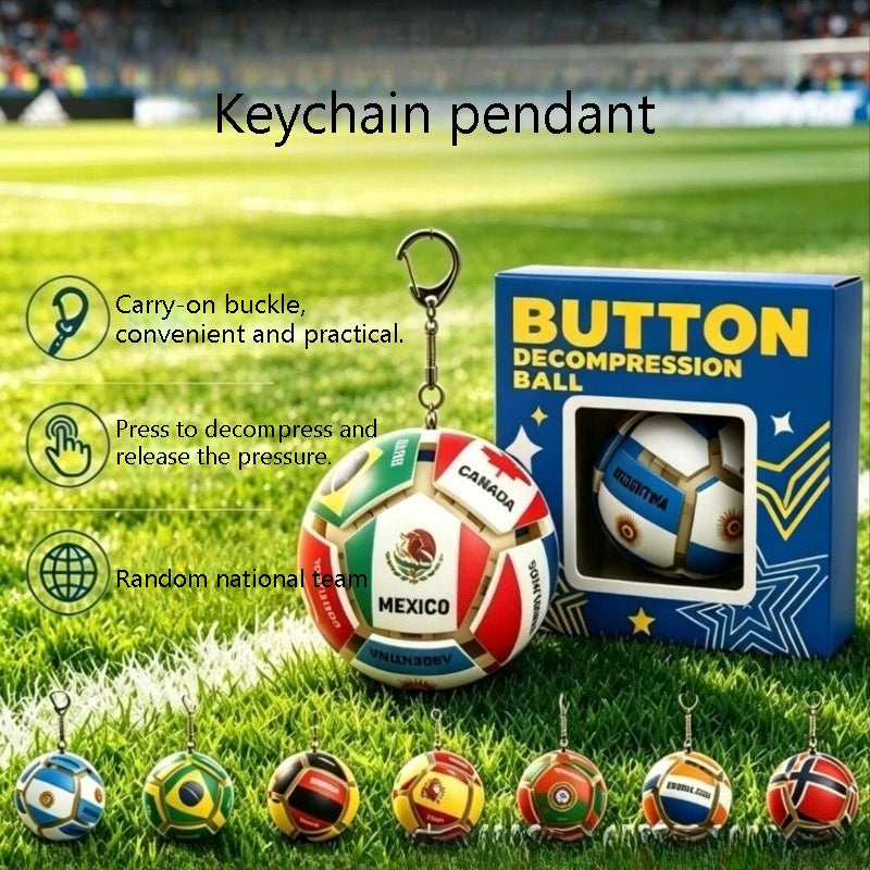 Decompression Keychain Fingertip Football Pinch Music Button Small Gift Million Flag