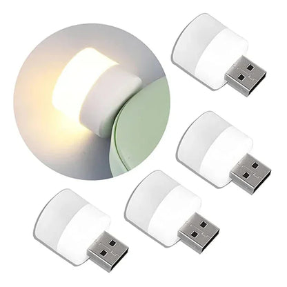 1-20 szt. Mini USB Lampka nocna Ciepła biała Ochrona oczu Lampa do czytania książek USB Wtyczka Komputer Mobilna ładowarka Powerbank LED Lampka nocna