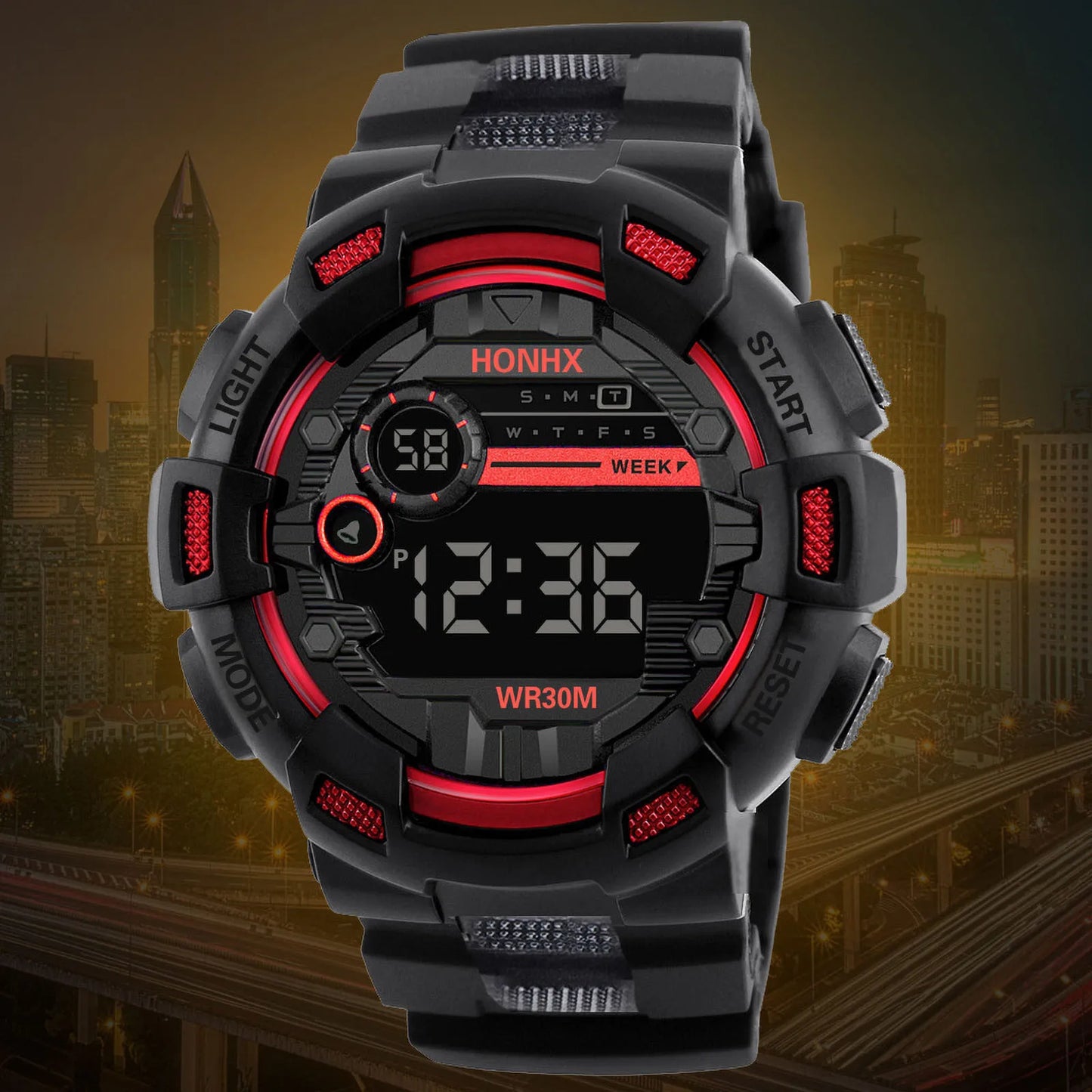 Fashion Men‘s Watch Waterproof Sports Digital Watches Men Large Dial Electronic Wristwatch Clock for Boys Child Reloj Hombre