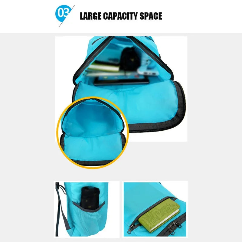 20L Lightweight Waterproof Backpack Portable Folding Backpack Outdoor Bag Ladies Men Travel Hiking Backpack