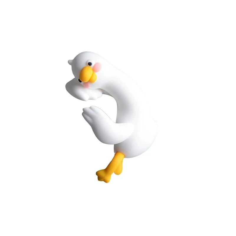 Resin Cartoon Animal Decor For Desk Car Dashboard TV Monitor Gift Idea Cute 3D Duck Figurine Mini Resin Duck Ornament Playful[Q]