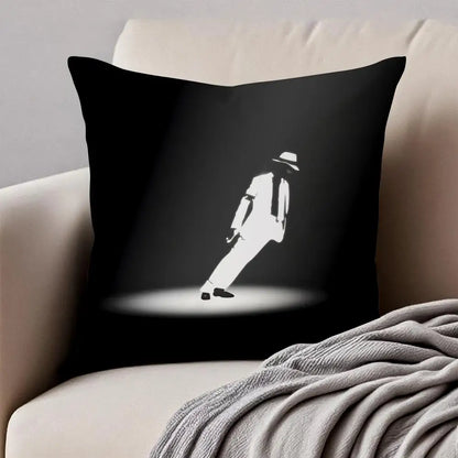 Pop Music M-Michael Jackson Cushion Cover Pillowcase Anti-dustmite Invisible Zipper Short Plush Sofa Cushion