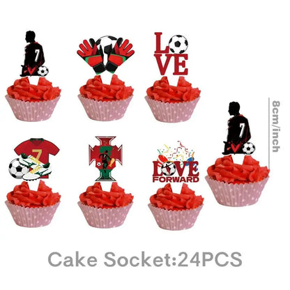 Soccer Birthday Party Supplies Football Theme  Birthday Party Decoration Cotillon Birthday CR7 Soccer Plate Cups Balloons Supply