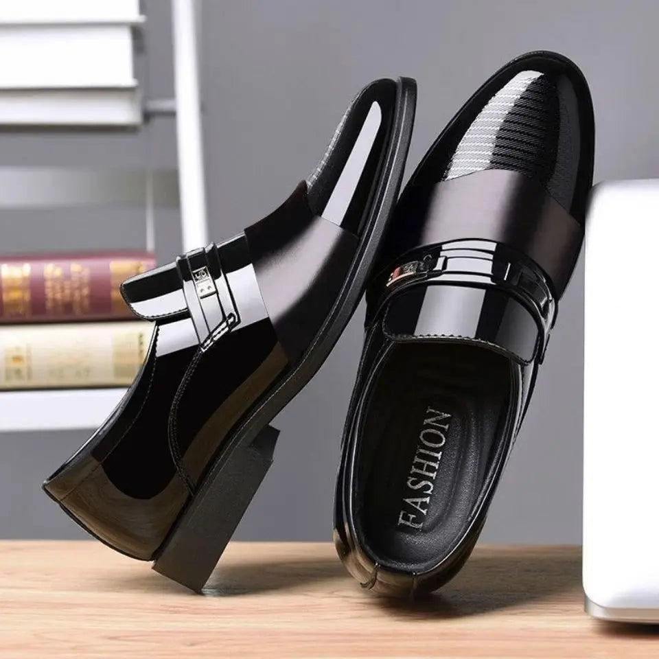 New Men's Leather Shoes Dress Casual Fashion Pointed Casual Shoes High-end Men's Business Leather Shoes