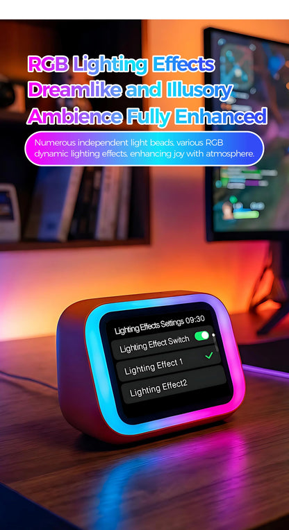 AI Bluetooth Speaker 5.4 AI voice assistant HD Touch Screen Display Electronic Album Alarm Clock Hands-free Calling