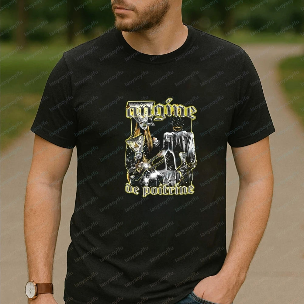 Angine De Poitrine Mens T-shirts and Tank Tops - Summer Short-sleeved Men's and Women's Comfortable T-shirts