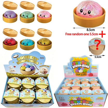 Dumpling Glitter Dumpling Squishy Blind Box Dumplings Sensory Squeeze Toy for Stress Relief Desktop Decoration Free one 5.5cm