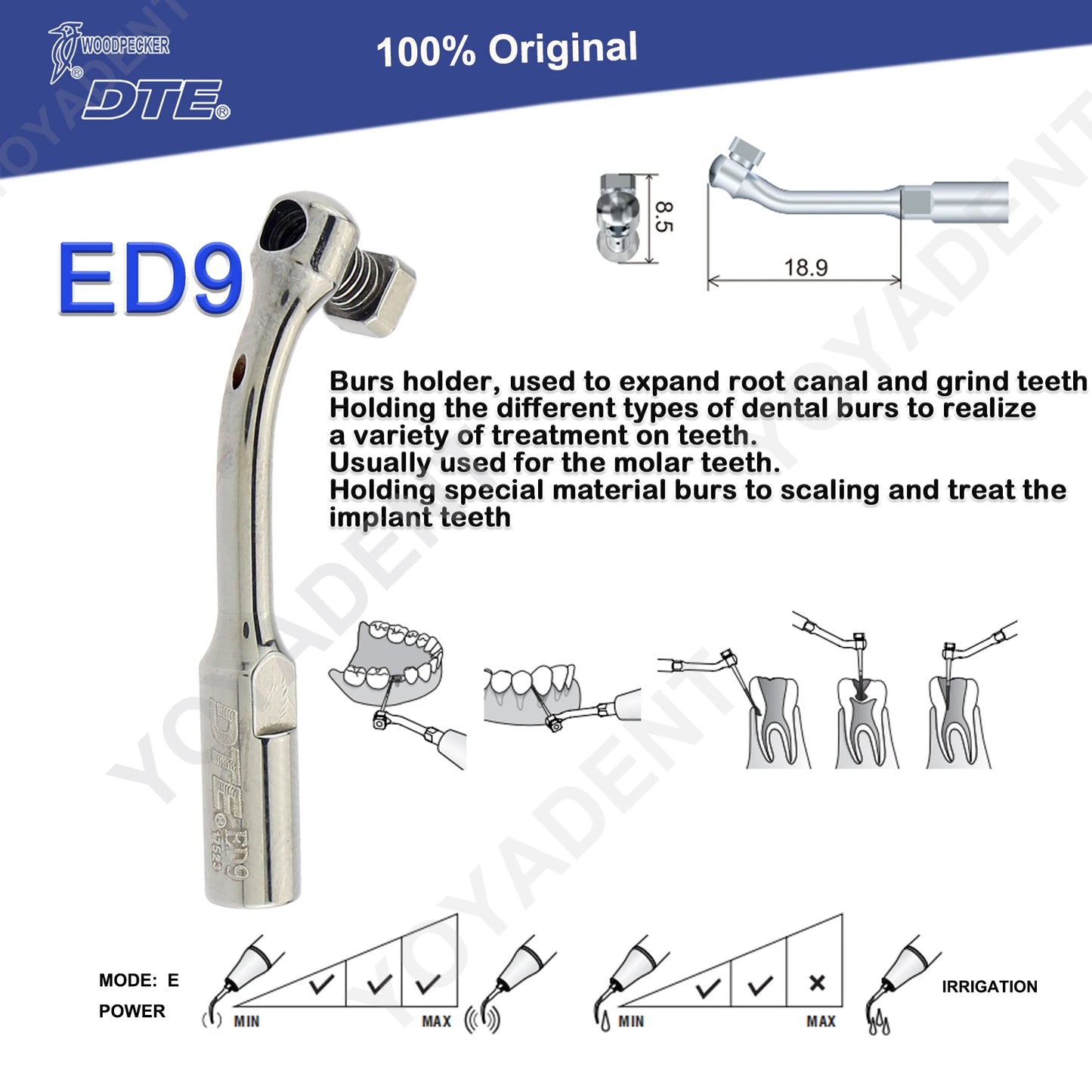 Woodpecker DTE Dental Endo Tips Ultrasonic Scaler Tips Scaling Tips ED-Series Fit NSK SATELEC Scaler Handpiece Dentistry Product