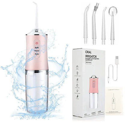 Water Dental Flosser Pick Cordless Oral Irrigator Rechargeable Travel Irrigation Cleaner Electric Flossing for Teeth Cleaning