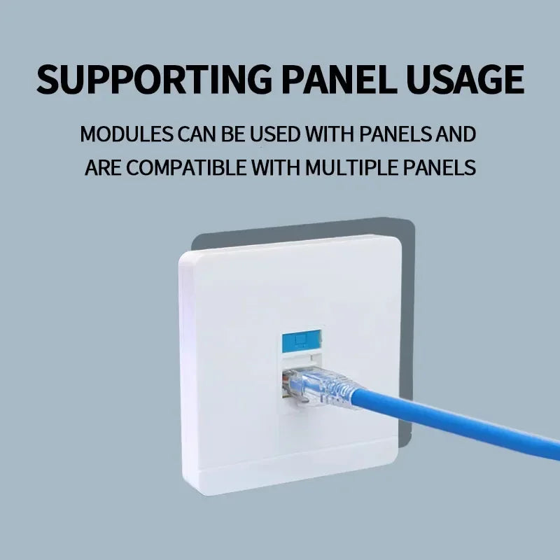 10/100Pcs Tool-Free Keystone Jack CAT5E  RJ45 Ethernet Wall Plate - U/UTP Network Module Adapter for Home/Office/Data Center