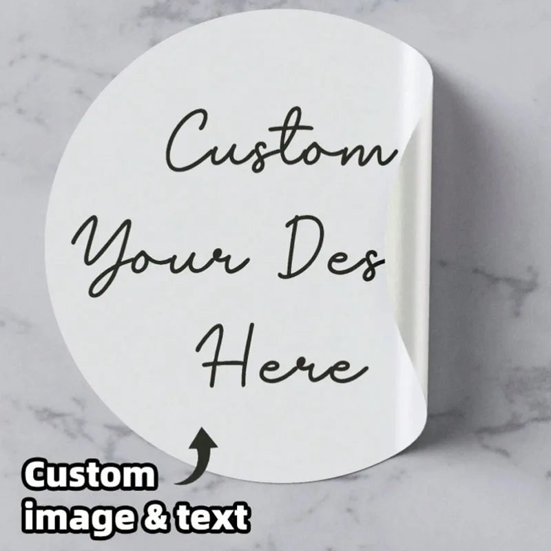 1/60/120pcs  Custom Round Waterproof Custom Stickers,  Personalizable with Logo/Image/Text, for Any Occasion
