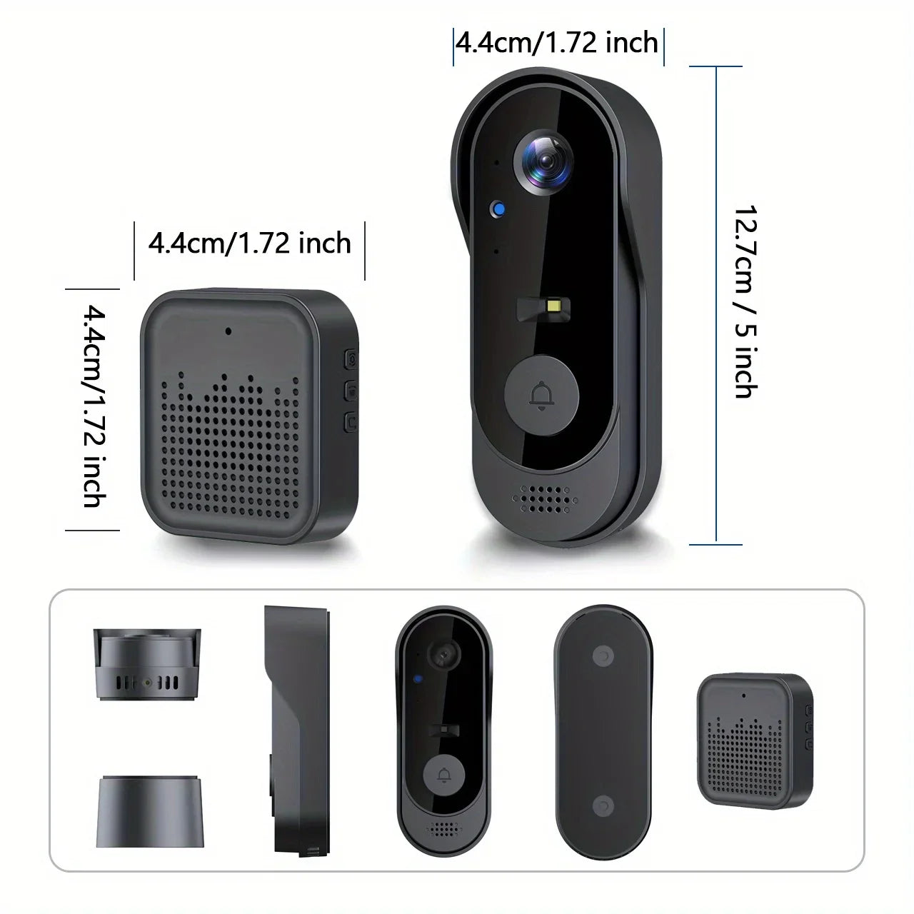 Tuya WiFi inteligentny dzwonek wideo do domu, zewnętrzna dwukierunkowa kamera HD do drzwi, 1080P, obsługa kart SD, przechowywanie w chmurze, wodoodporny