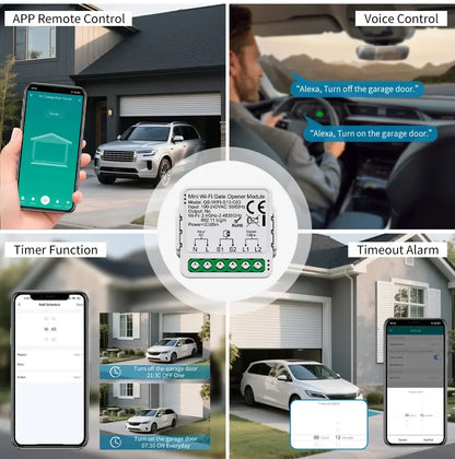 100-240V Tuya Zigbee WiFi Gate Opener Module Smart Garage Door Controller Switch Smart Life App Remote Control Alexa Google Home