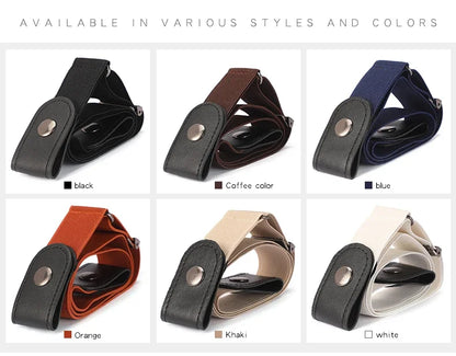 1pc Buckle-Free Belt For Jean Pants,Dresses,No Buckle Stretch Elastic Waist Belt For Women/Men,No Bulge,No Hassle Waist Belt