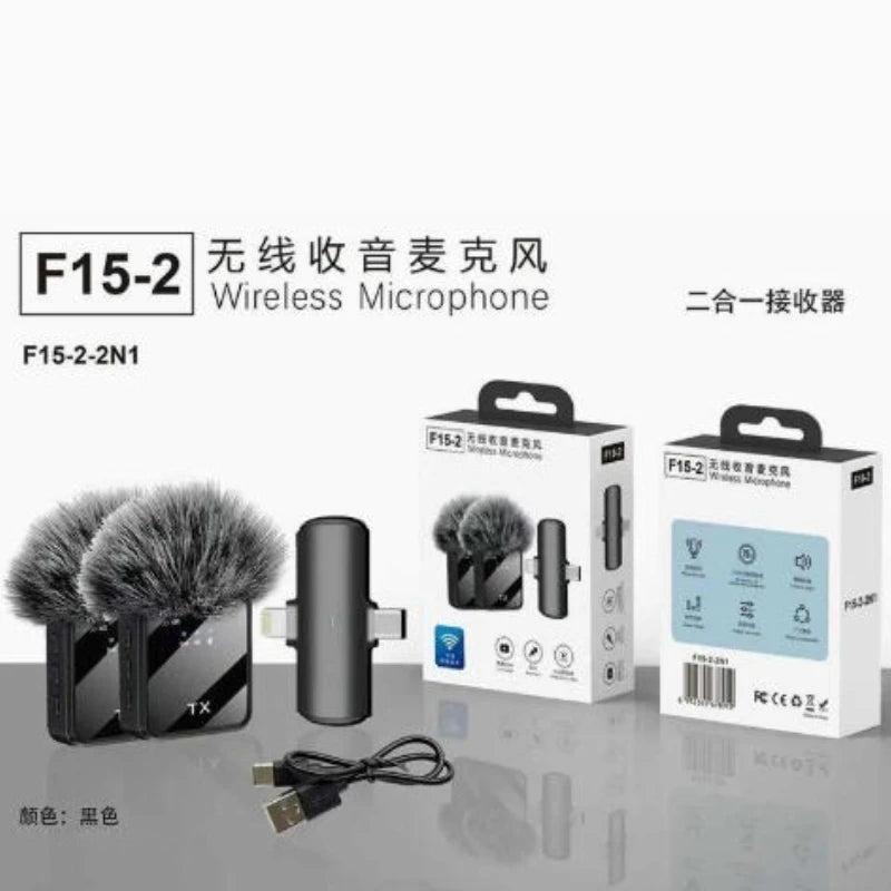F11-2 lavalier microphone portable outdoor live broadcast three in one microphone F15 2-in-1 receiver lavalier microphone