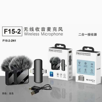 F11-2 lavalier microphone portable outdoor live broadcast three in one microphone F15 2-in-1 receiver lavalier microphone