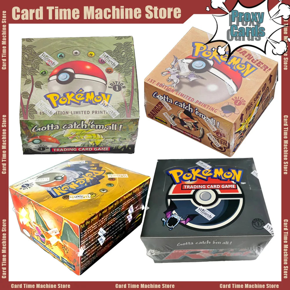 Pokémon Foil 36 Packs 1ST Edition Classic Base Set Proxy Cards PKM Games Board Games Whole Set Card Collection Toys Gift