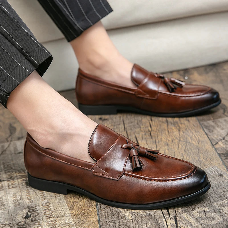 Trend Formal Shoes Men Classic Leather Loafers For Men High Quality Casual Business Leather Shoes Tassel Men's Dress Shoes