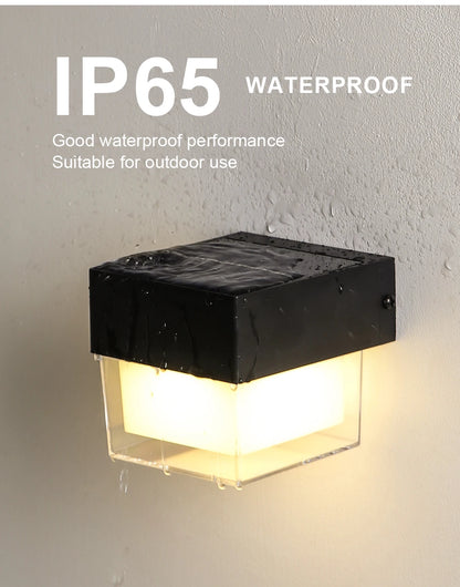LUCKYLED Solar Outdoor Wall Light Waterproof LED Facade Wall Lamp 4W Wireless Street Porch Garden Lighting
