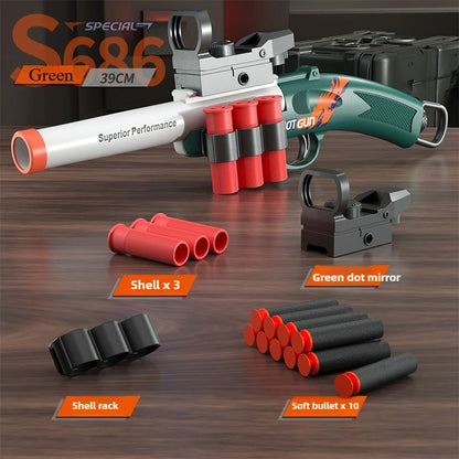 Mini S686 Rifle Shell Ejection Toy Gun Soft Bullet Manually Loaded Outdoor Sports CS Shooting Game for Adult Boys Gift