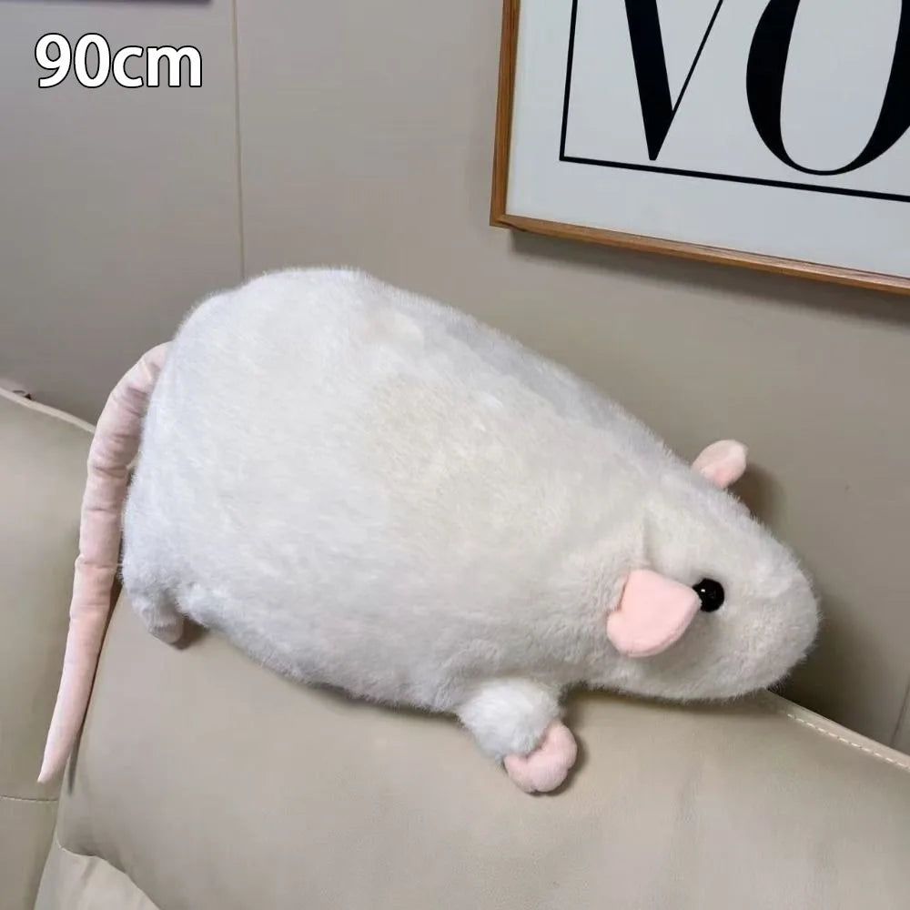 Cute 30/45/90cm Mouse Doll Cartoon Plush Flower Branch Rat Doll Soft Oversized Animal Figure Kids Gift Birthday