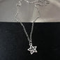 Y2K Flail Fire Heart Teeth Pendant Necklace for Women Men Charm Necklace Grunge Punk Fashion Jewelry ﻿