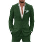 Sky Blue Linen Causal Men Suits for Beach Party Business Two Pieces Wedding Tuxedos Set Notched Lapel Suit Jacket Pants
