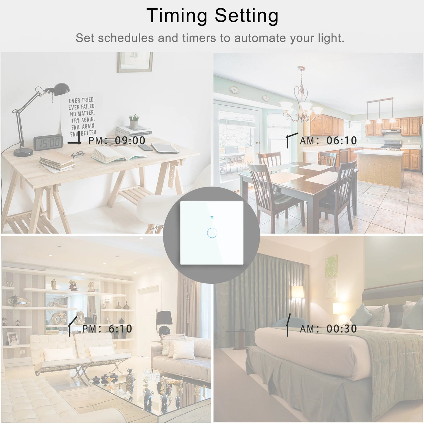 Tuya WiFi Smart Switch Works With Alexa No Neutral Wire Wireless RF433Mhz Remote Wall Touch Sensor Lightes Switch 1/2/3Gang